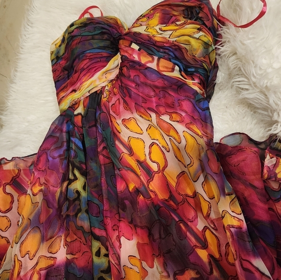 LA FEMME  long evening backless strapless Light weight fit and flare dress 2 - Picture 4 of 12